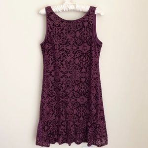 White House Black Market Velvet Sleeveless Burnout Shift Dress